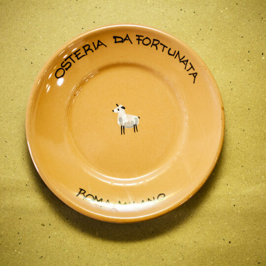 Artisanal Hand-Decorated Flat Plate - Osteria da Fortunata